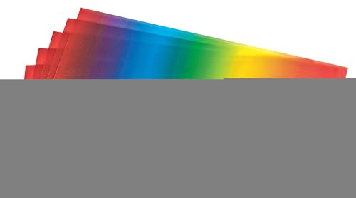 Transparentpapier Regenbogen, 5 Blatt, 22x51cm
