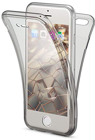 NALIA 360 Grad Handyhülle kompatibel mit iPhone 6 6S, Full Cover Vorne & Hinten Rundum Doppel-Schutz Schale, Dünnes Ganzkörper Case Silikon Etui, Transparente Display Schutz-Hülle & Rückseite - Grau