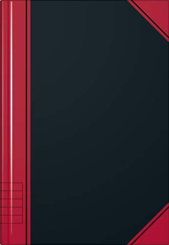 K + E 5 x Geschäftsbuch A6 liniert 96 Blatt schwarz/rot