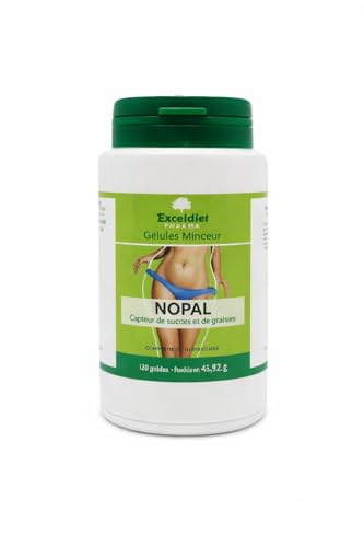 Exceldiet Pharma | Nopal - 120 Gélules Coupe-Faim Naturel Puissant | Capteur de Graisses & Sucres pour Minceur - Aide à la Satiété et Contrôle du Poids