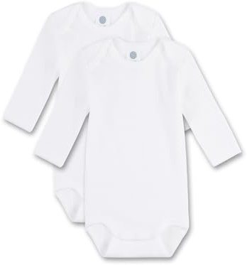 Sanetta Baby-Body langarm (Doppelpack) weiß | Hochwertiger und nachhaltiger Body für Babys aus Bio-Baumwolle. Inhalt: 2er Set Baby Body