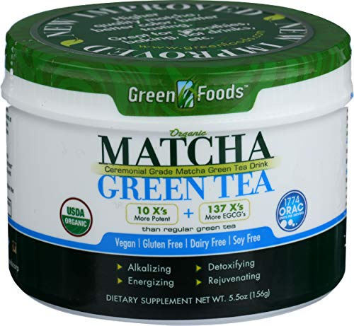 Pack of 2 x Green Foods Organic Matcha Green Tea - 5.5 oz