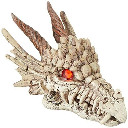 Penn-Plax Deco-Replicas Dragon Skull Gazer Aquarium Decoration – Safe for Freshwater and Saltwater Fish Tanks – Small
