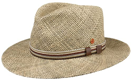 Mayser Calas Strohhut Traveller Uni Handmade Stoffgarnitur Made in EU Damen Sommer Natur 60 cm