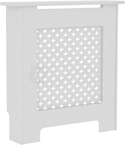 Vida Designs Oxford Cache-radiateur Moderne à Lattes Traditionnel, MDF Peint Blanc, Petit