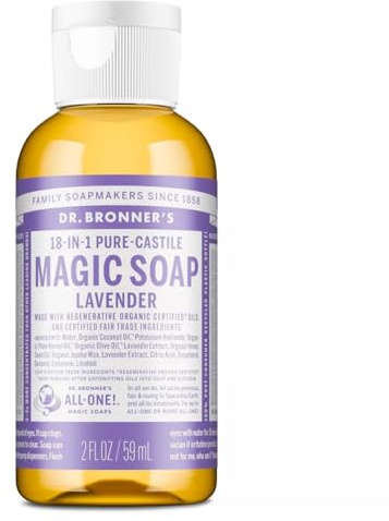 Dr. Bronner's Pure-Castile Soap, Lavender 2 oz (Pack of 3)