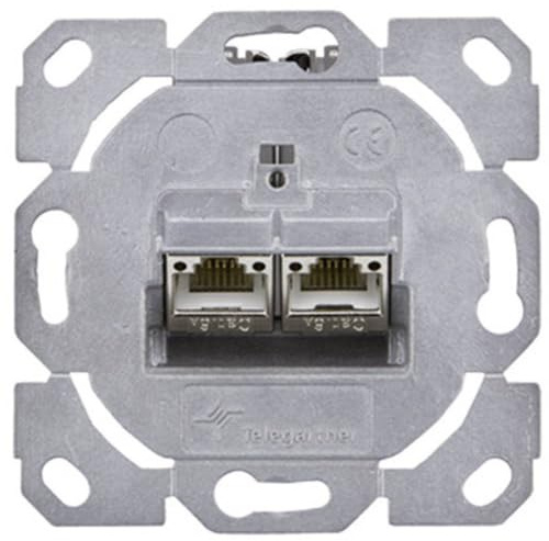 Prise réseau encastré insert CAT 6a 2 ports Telegärtner J00020A0511 métal