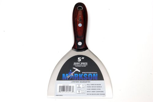 MARKSON Putty Knife 5, Scraper Tool with Pakka Wooden Handle, Spackle Knife, Stainless Steel Blade Joint Knife