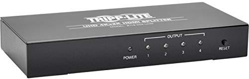Tripp Lite HDMI Splitter, 4 Port 1 in 4 out Splitter, 4K Audio Video, DVI Compatible, HDCP 1.3, 4K x 2K (B118-004-UHD)