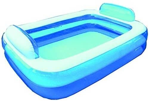 BTX PISCINA RETTANGOLARE CON CUSCINI POGGIATESTA A 2 ANELLI 266 X 175 X 50 CM