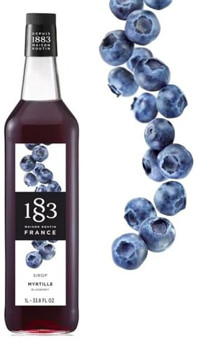 1883 Maison Routin Premium Blueberry Syrup – Natural Fruit Syrup, Perfect for Cocktails & Mocktails, Ice Tea, Smoothies, Desserts – Vegan-Friendly, Allergen-Free – 1L Glass Bottle