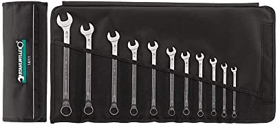 STAHLWILLE 14/11 l Ringmaulschlüssel Set 11-tlg. (8-22 mm) l lange Ausführung, extrem belastbar l schraubenschonend l in Rolltasche l Made in Germany