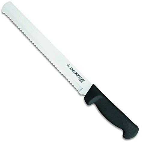 Dexter-Russell Basics P94804B 10 Scalloped Slicer/Bread Knife with Black Polypropylene Handle