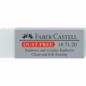 Faber-Castell dust-free weiß 1pièce (S) mit Radiergummi – Radiergummis, (weiß, 1 Stück (S))