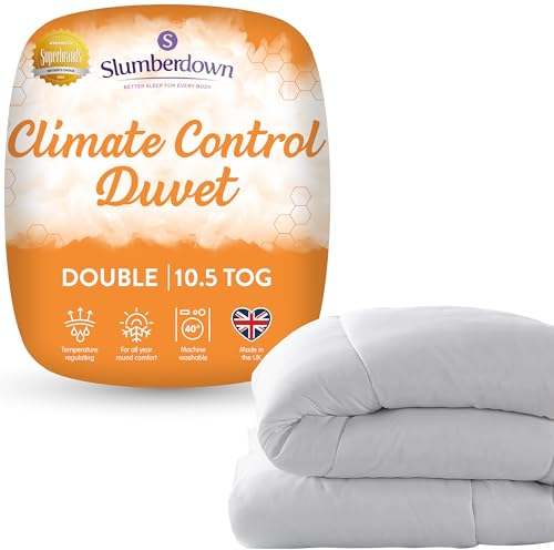 Slumberdown Climate Control Double Duvet 10.5 Tog - Climate-Adaptive All-Year Round Double Quilt for Summer, Autumn & Winter | UK Made, Non-Allergenic, Washable (200 x 200cm)