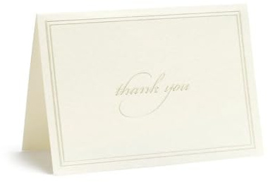 Gartner Studios Pearl Ivory Thank You Cards with Envelopes, Event, Baby Shower, Wedding Thank You Cards, 3.5” x 5”, Set of 50 (61505)