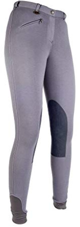 HKM 9064 Penny Easy - Pantalones de equitación para niña, Ribete en la Rodilla, Gris Oscuro/Gris Oscuro, 42