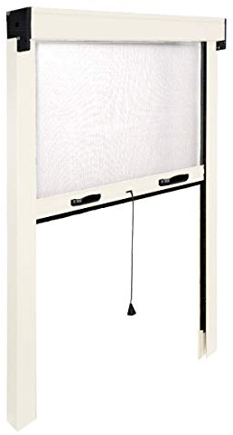 Iris Ohyama Moustiquaire enroulable en aluminium Modèle mince pour fenêtre 120 x 170 cm Réducteur Blanc