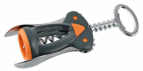 Fackelmann Cavatappi, Soft Collection, in Acciaio Inox, Manico Soft Touch (Colore: Nero/Arancione/Argento), quantità: 1 Pezzo