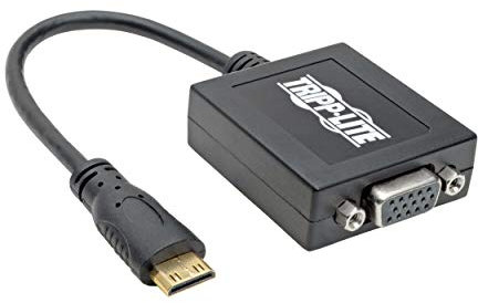 Tripp Lite Adaptateur convertisseur HDMI vers VGA pour Ordinateur Portable Chromebook PC de Bureau, 1920x1080/1080p, M/F (P131-000) Mini-HDMI vers VGA Standard (6) Noir