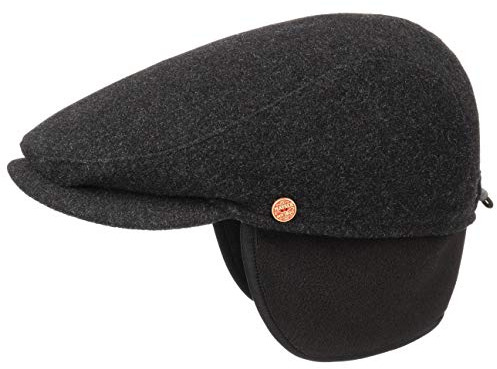 Mayser Felix Flatcap Schirmmütze Wollmütze Regular Fit Fleecefutter Made in EU Herren Winter anthrazit 59 cm