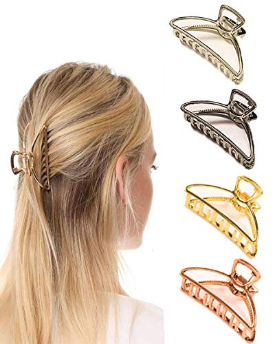 Paquete de 4 pinzas para el cabello Pinzas metálicas antideslizantes Accesorios para el cabello de moda para mujeres niñas (Small)