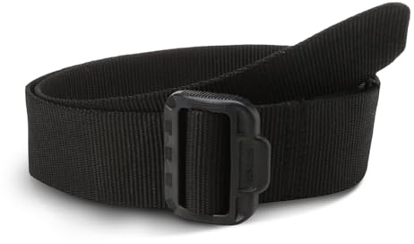 Tru-Spec Security Friendly Tactical Belt - Durable, Rip-Resistant Nylon Belts for Men and Women with Non-Metallic Buckle, Black - Large