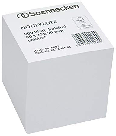Soennecken Notizklotz 5803 9x9x9cm 800Blatt weiß