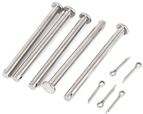 Sourcingmap 304 Stainless Steel Flat Head Round Clevis Pins Fastener M5x60mm 5pcs
