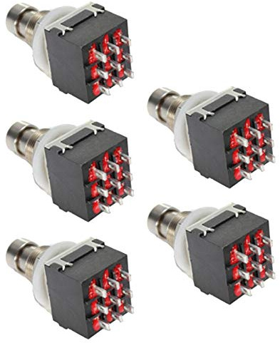 Mintice 5 X 3PDT 9 pin interruttore a pedale pedale effetto effetto chitarra stomp vero bypass nero metallico