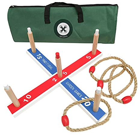 Traditional Garden Games Wooden Quoits Ring Toss Game