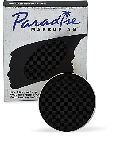 Mehron Makeup Paradise Makeup AQ Refill Size | Stage & Screen Performance, Face & Body Painting, Beauty, Cosplay, and Halloween | Water Activated Face Paint, Body Paint .25 oz (7 ml) (BLACK)