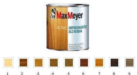 Max Meyer Active Impregnante all'acqua - Colore: 4 Noce Scuro - Max Meyer - Formato Lt 2,5