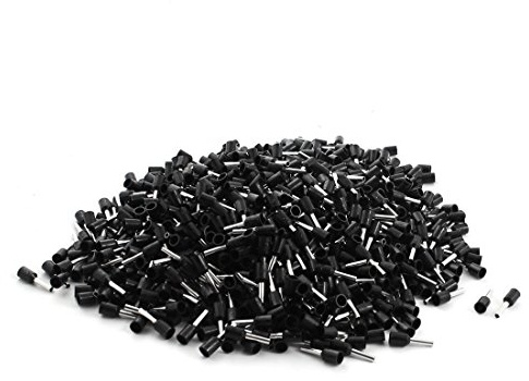 sourcing map 1000pcs 1,5mm2 Embout de Câble Embout de Câblage Cosse à Sertir électrique Fil Sertissage Borne Connecteur Terminal 16AWG Noir Type de Tube Isolé