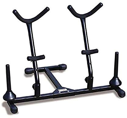 Hamilton Double Alto/Tenor sax Stand, Black, includes 2 pegs