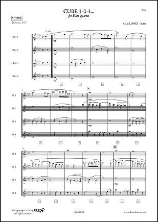 FLEX EDITIONS LOPEZ A. – kupa 1-2-3... – flöjt kvartett klassiska noter träblåsinstrument tvärflöjt