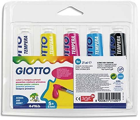 Giotto 065000 5er-Blister 21 ml Gouachefarben von sortiert