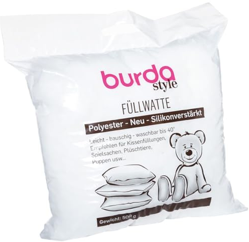 Burda Style Füllwatte Polyester | Für Kissen, Stofftiere, Puppen und mehr | 500 g