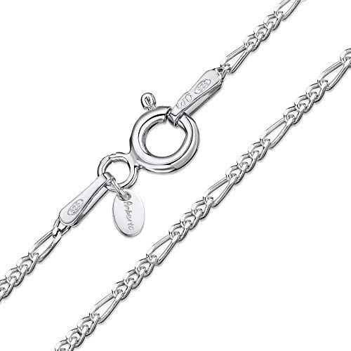 Amberta Cadena Fígaro en Plata de Ley 925 para Mujer 1.5 mm: 60 cm