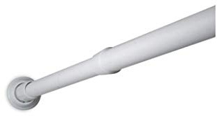 TATAY 5580201 - Barra Recta Extensible para Cortina de Ducha, Aluminio, Blanco, 75 cm - 115 cm