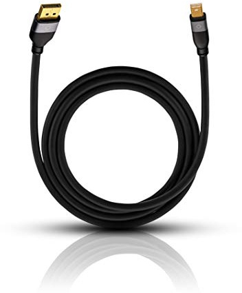 Oehlbach Impact Plus M1 Minidisplayport auf Displayport-Kabel (3-Fach Schirmung, 5K, UltraHD, HDCP/DPCP) schwarz - 1m