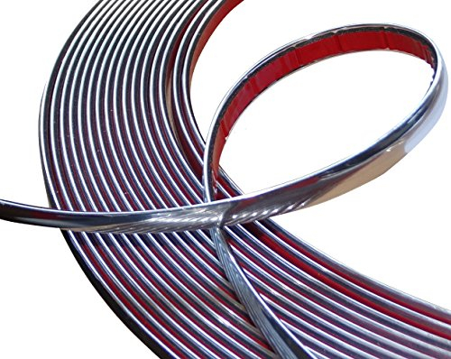 AERZETIX: 12mm 4.5m Bande baguette adhésive couleur chrome nickel argent