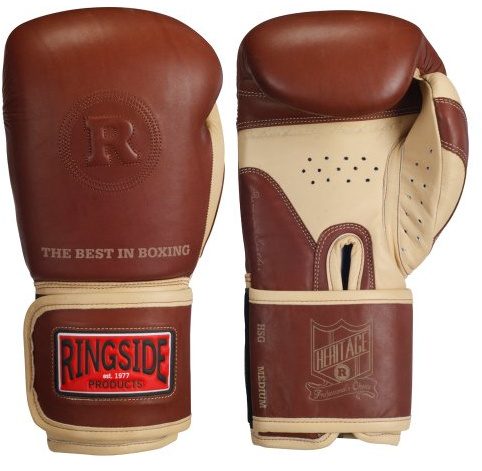 Ringside Heritage Genuine Leather Boxing Training Sparring Gloves Tan, 16-Ounce
