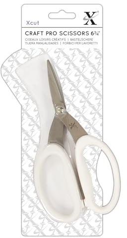 docrafts Xcut Stainless Steel Pro Craft Scissors, Silver/White