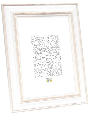 Deknudt Frames S221H1 - Marco de foto de madera blanca, 15 x 20 cm
