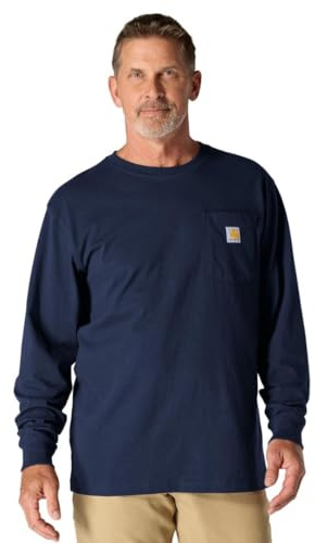 Carhartt Långärmad t-shirt för herrar, med ficka, tungvikt och lös passform