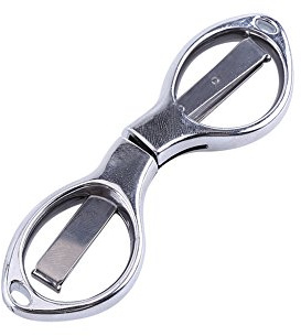 Mini vikningssax rostfritt st?lsk?rare med nyckelh?l Glasfri sax f?r resor/skola/kontor/hantverk/hem/camping/manuellt arbete (silver (blisterkortpaket))