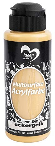 Ideen mit Herz Acrylfarbe Multisurface | Universalfarbe auf Wasserbasis | 120ml (ockergelb)