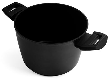 Zanetti Evolution Pentola 24 cm Diametro, Pentola per Induzione, Fondo Antiaderente, Pentola Alta Tutti i Piani Cottura, Impugnatura Comoda, Colore Nero