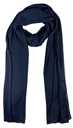 WESTEND CHOICE Crepe Chiffon Scarf Ladies Neck Wrap Women Scarves Crinkle Chiffon Scarf Stole Shawl women's scarves & wraps 150x47 cm (Navy)